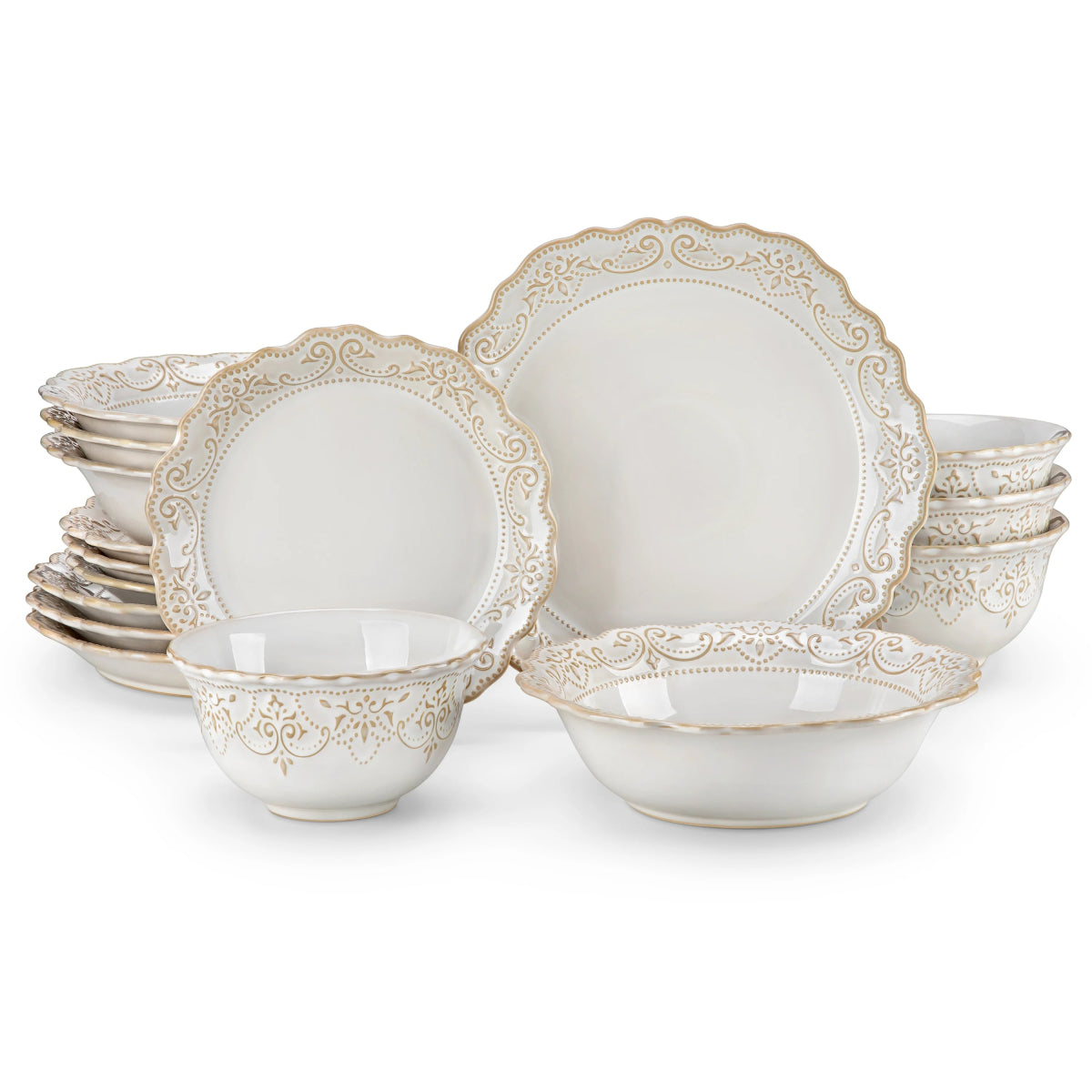 Vaisselle en grès 4/8 personnes - SHERIF - 16/32 pièces Novia Home 1419316P27763201336101