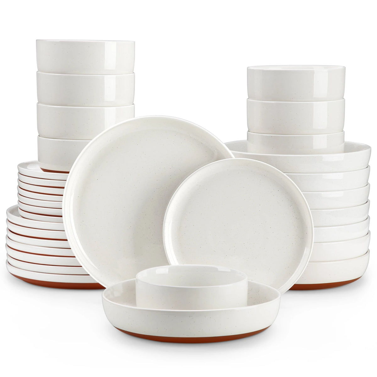 Vaisselle en grès 4/8 personnes - TARA - 16/32 pièces Novia Home 14691White32Piece200007763201336101
