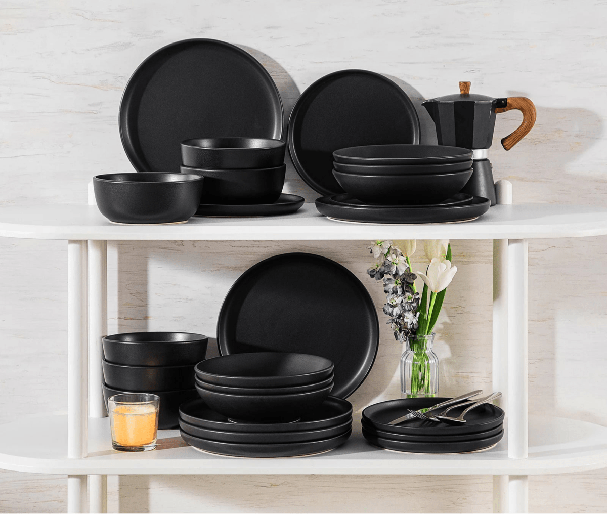 Vaisselle en grès 6 personnes - GLAZ - 24 pièces Novia Home 14193GLAZ24P2776321336101