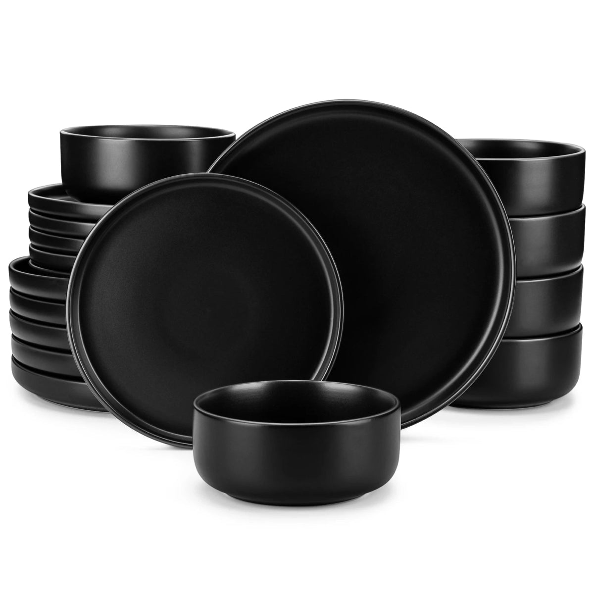 Vaisselle en grès 6 personnes - METER - 18/24 pièces Novia Home 14350853Black27763201336101213466682913818P