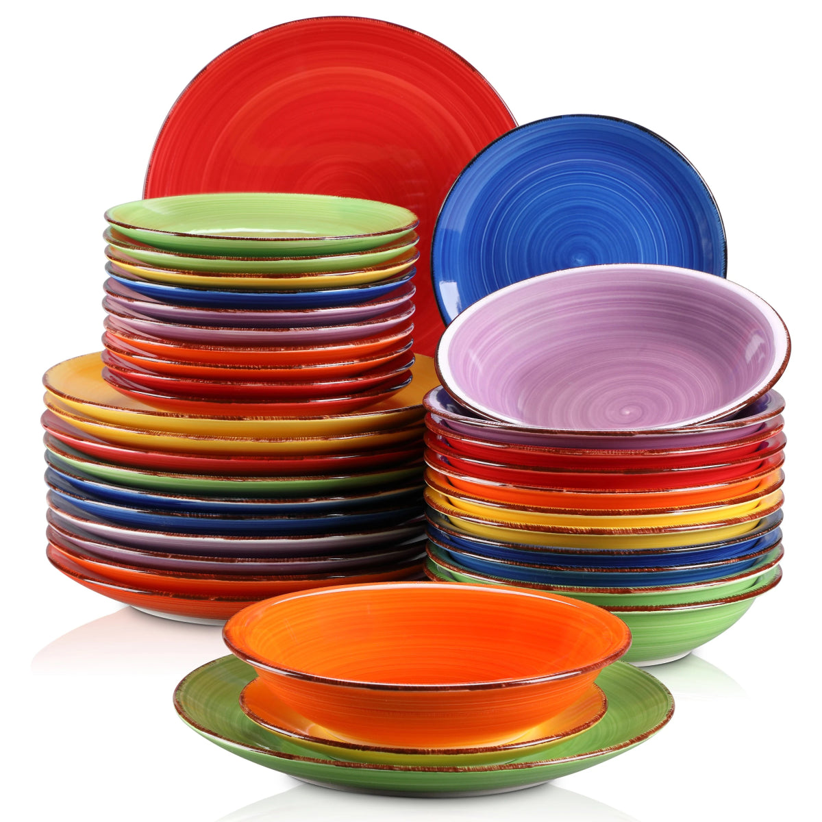 Vaisselle en grès 6/12 personnes - BONITA - 18 /36 pièces Novia Home 14-10-36pcs-MIXCOLOR-200007763-201336101-GERMANY
