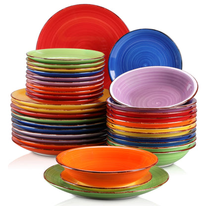 Vaisselle en grès 6/12 personnes - BONITA - 18 /36 pièces Novia Home 14-10-36pcs-MIXCOLOR-200007763-201336101-GERMANY