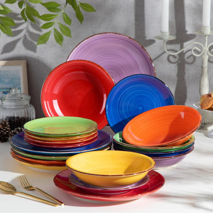 Vaisselle en grès 6/12 personnes - BONITA - 18 /36 pièces Novia Home 14-175-18pcs-MIXCOLOR-200007763-201336101-GERMANY