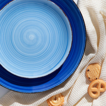 Vaisselle en Grès 6/12 personnes - BONITA - 18/36 pièces Novia Home 14-10-18pcs-BLUE-200007763-201336101