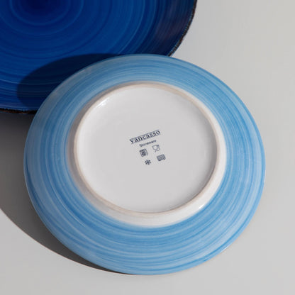 Vaisselle en Grès 6/12 personnes - BONITA - 18/36 pièces Novia Home 14-10-18pcs-BLUE-200007763-201336101