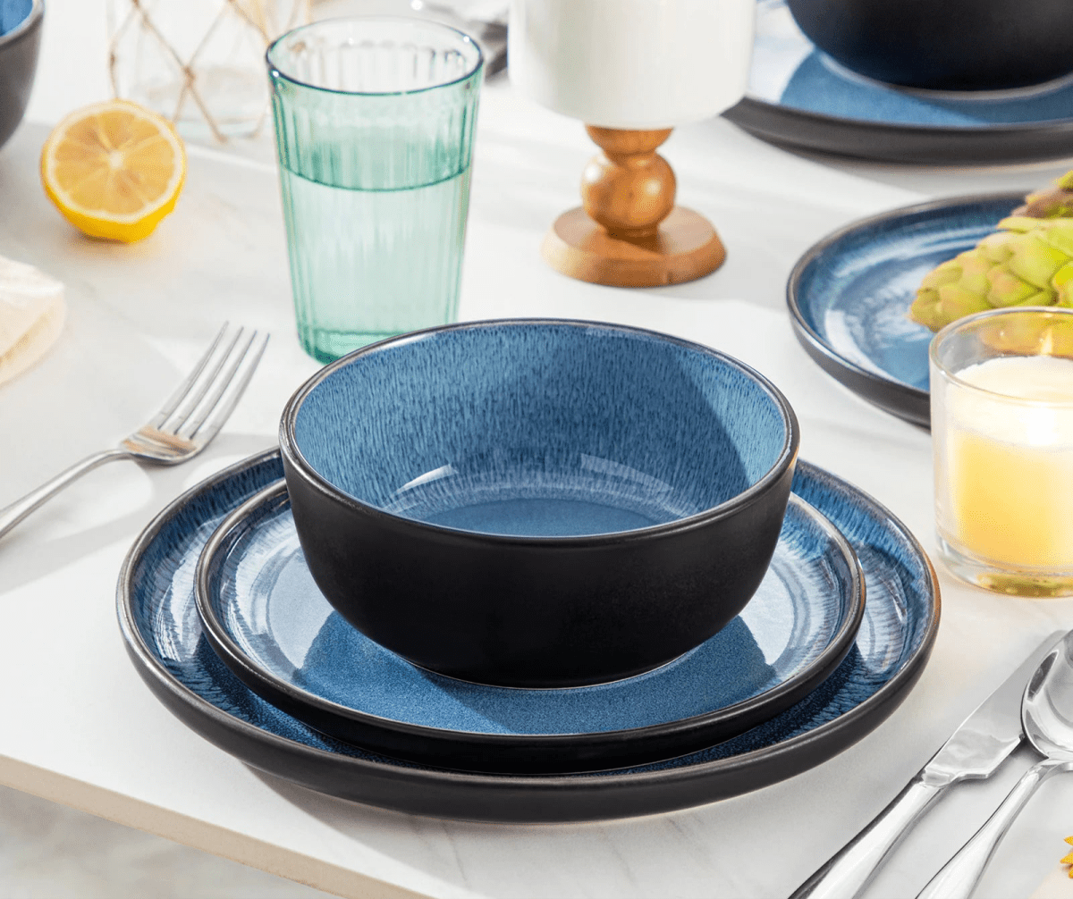 Vaisselle en grès 6/12 personnes - GLAZ - 18/36 pièces Novia Home 14193GLAZ18P2776321336101