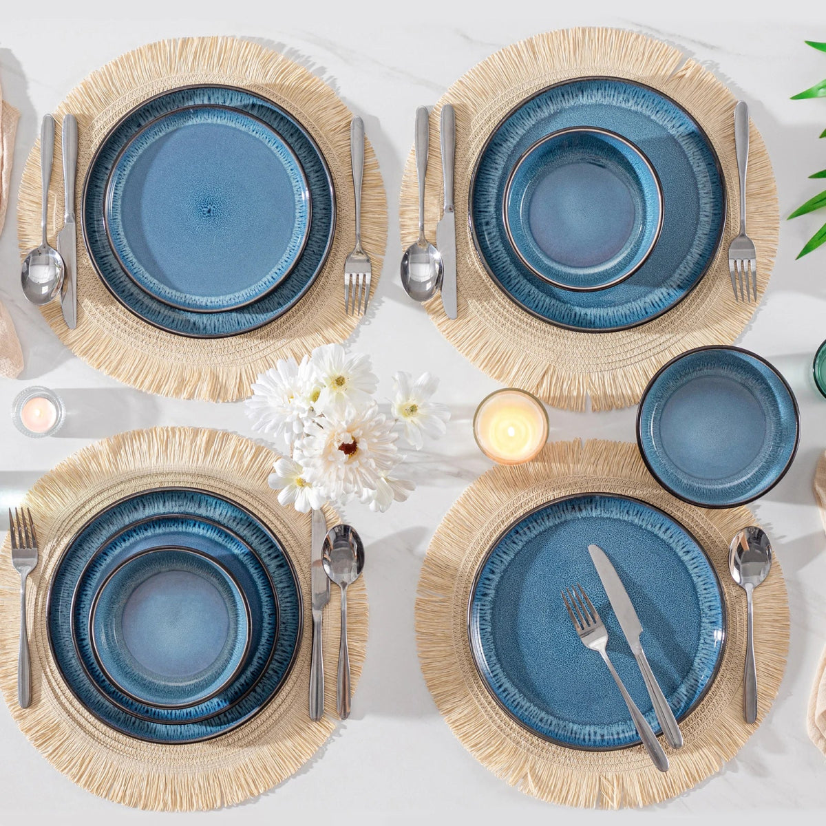 Vaisselle en grès 6/12 personnes - GLAZ - 18/36 pièces Novia Home 14193GLAZ18P2776321336101