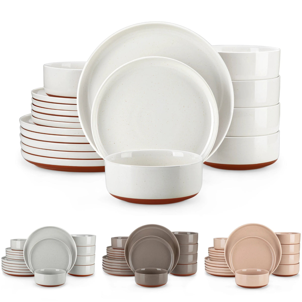 Vaisselle en grès 6/12 - TARA - 18/36 pièces Novia Home 1429Pink277632133610121346668218P