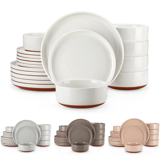 Vaisselle en grès 6/12 - TARA - 18/36 pièces Novia Home 1429Pink277632133610121346668218P