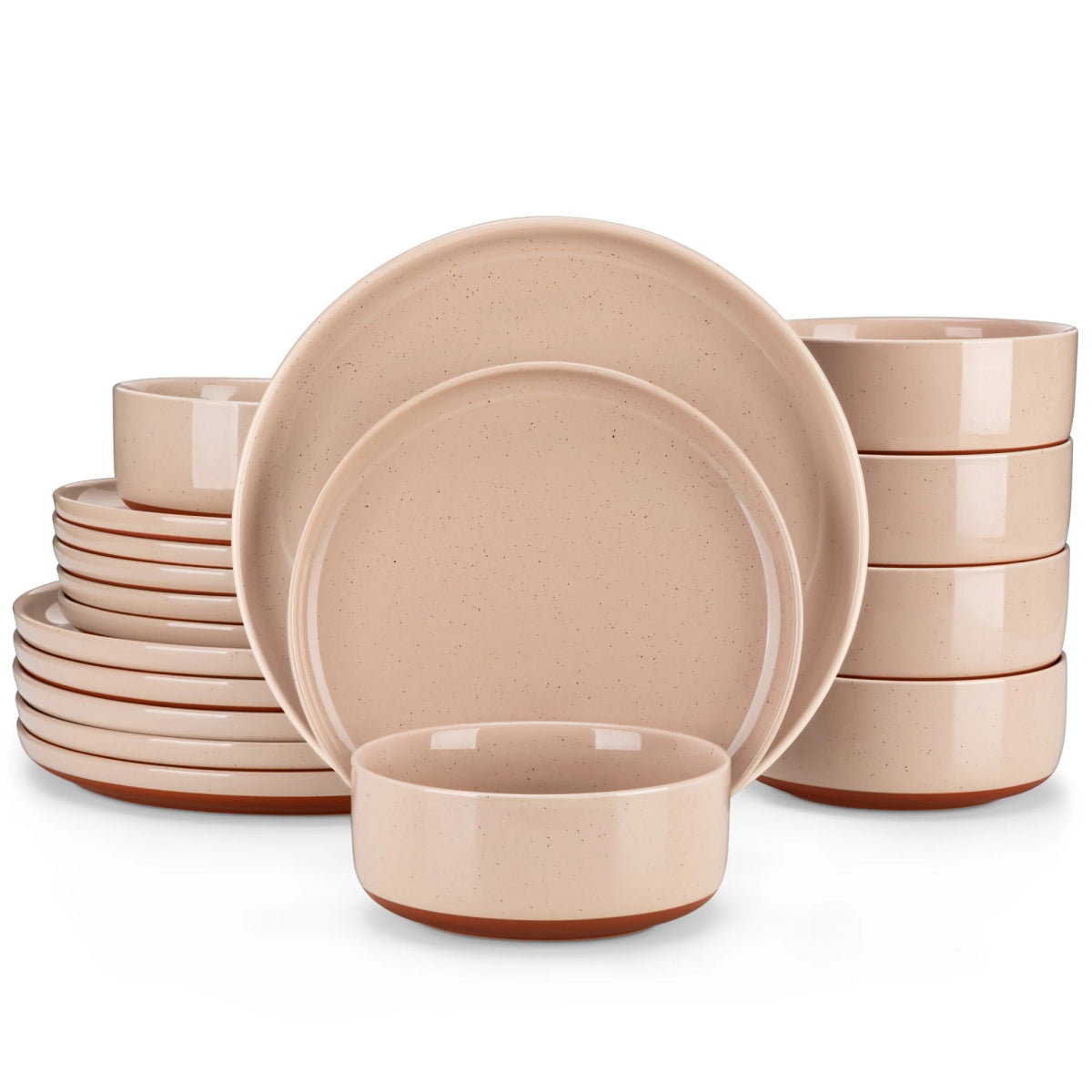 Vaisselle en grès 6/12 - TARA - 18/36 pièces Novia Home 1429Pink277632133610121346668218P