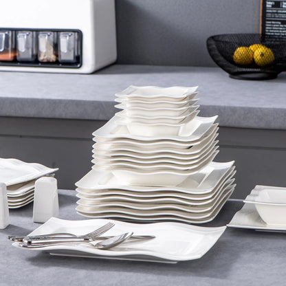 Vaisselle pocelaine 6 personnes - MARIO - 28 pièces Novia Home 14-175-28Piece-200007763-201336101