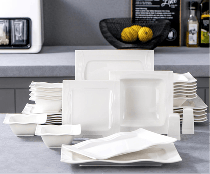 Vaisselle pocelaine 6 personnes - MARIO - 28 pièces Novia Home 14-175-28Piece-200007763-201336101