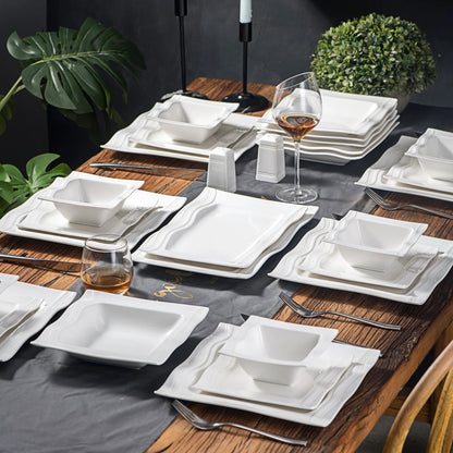 Vaisselle pocelaine 6 personnes - MARIO - 28 pièces Novia Home 14-175-28Piece-200007763-201336101