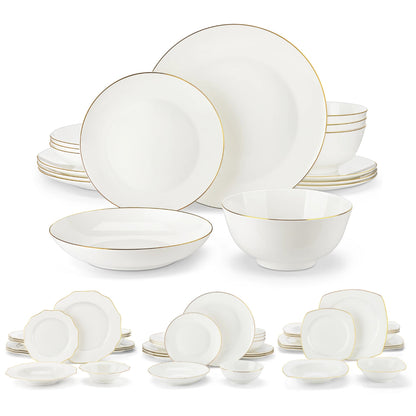 Vaisselle porcelaine 4/8 perosnnes - NORDIC - 16/32 pièces Novia Home 1410LOTUS1662810716PCS200007763201336101