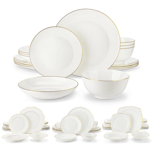 Vaisselle porcelaine 4/8 perosnnes - NORDIC - 16/32 pièces Novia Home 1410LOTUS1662810716PCS200007763201336101