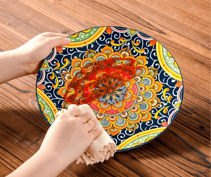 Vaisselle porcelaine 4/8 personnes - BOHO - 12/24 pièces Novia Home 1435085302Orange277632133610121346668212P