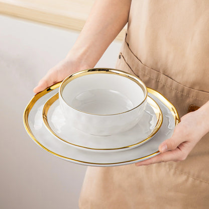 Vaisselle porcelaine 4/8 personnes - CERAM - 12/24 pièces Novia Home 14350853White20000776320133610121346668212PCS