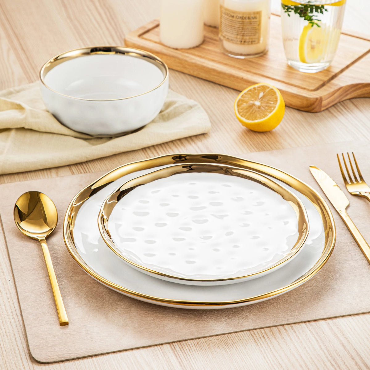 Vaisselle porcelaine 4/8 personnes - CERAM - 12/24 pièces Novia Home 14350853White20000776320133610121346668212PCS