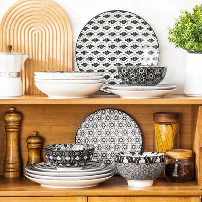 Vaisselle porcelaine 4/8 personnes - HAKURA - 12/32 pièces Novia Home 14-691-16-Piece-200007763-201336101