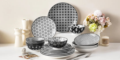 Vaisselle porcelaine 4/8 personnes - HAKURA - 12/32 pièces Novia Home 14-691-16-Piece-200007763-201336101