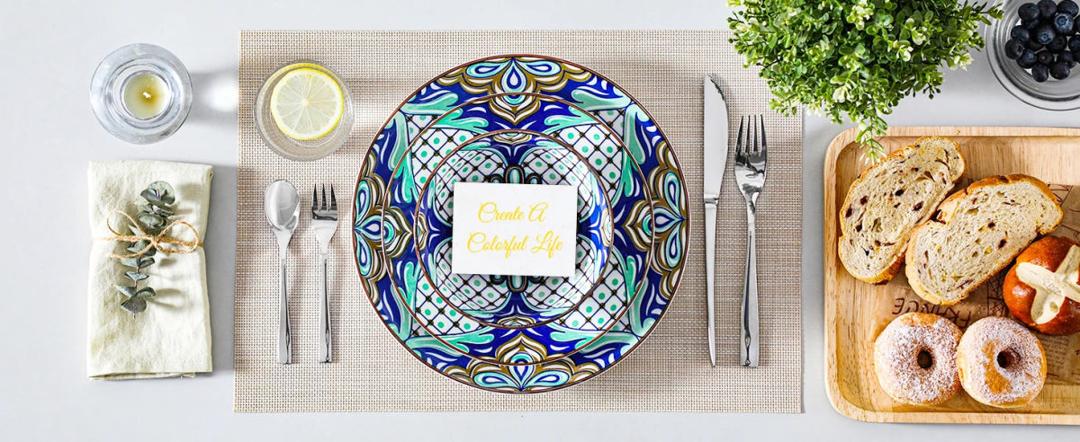 Vaisselle porcelaine 4/8 personnes - JASMIN - 24 pièces Novia Home 27763201336101213466682913812P