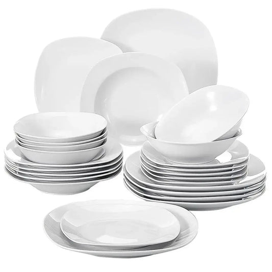 Vaisselle porcelaine 6 personnes - ELSA - 24 pièces Novia Home 2ELSA7763201336101