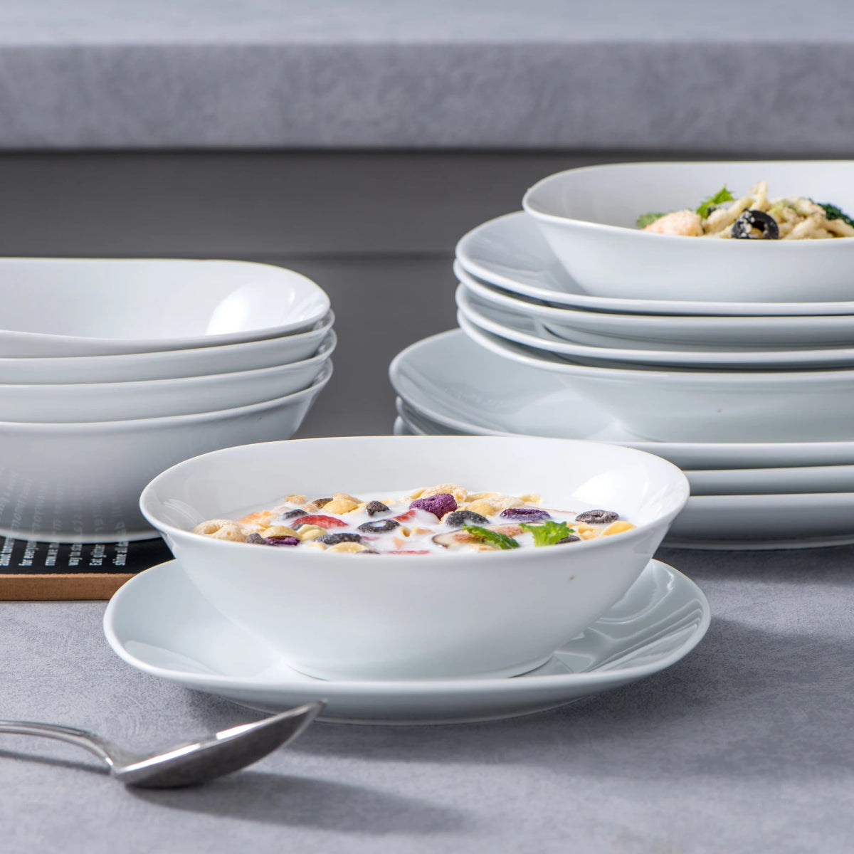 Vaisselle porcelaine 6 personnes - ELSA - 24 pièces Novia Home 2ELSA7763201336101