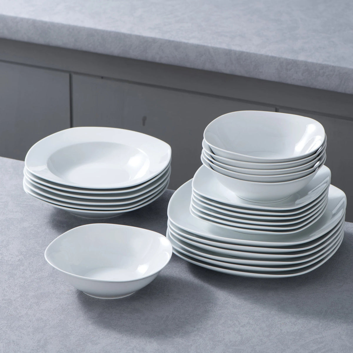 Vaisselle porcelaine 6 personnes - ELSA - 24 pièces Novia Home 2ELSA7763201336101