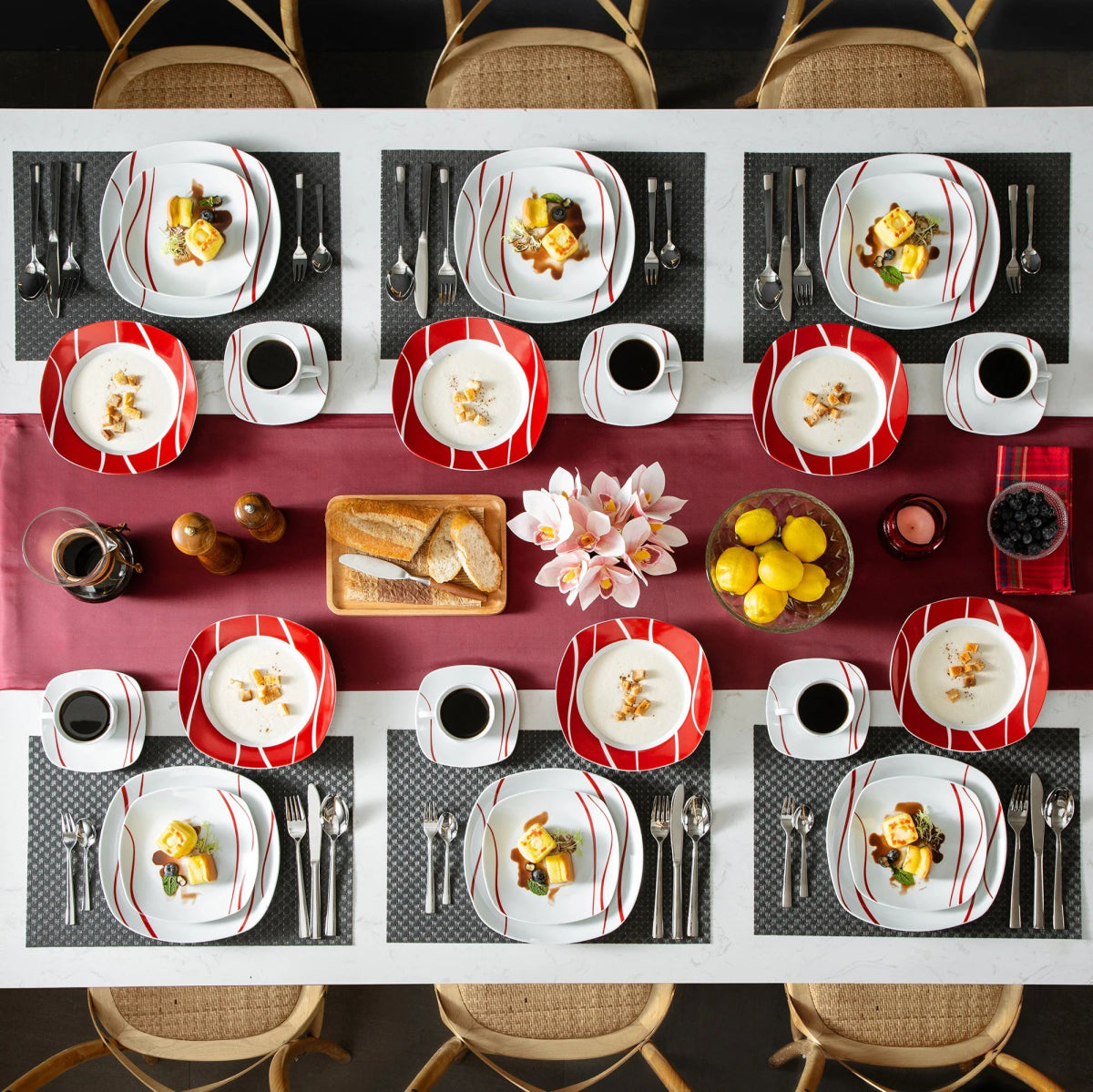 Vaisselle porcelaine 6 personnes - FELISA 30 pièces Novia Home 2FELISA7763201336101