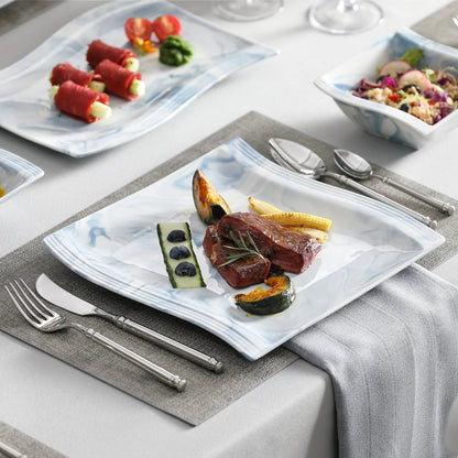 Vaisselle porcelaine 6 personnes - FLORA - 26 pièces Novia Home 1419326PBlue2776321336101