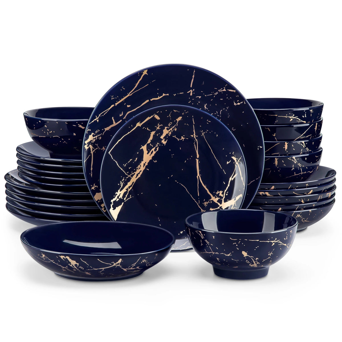 Vaisselle porcelaine 6 personnes - SACA 24 pièces Novia Home 1410Blue200007763201336101