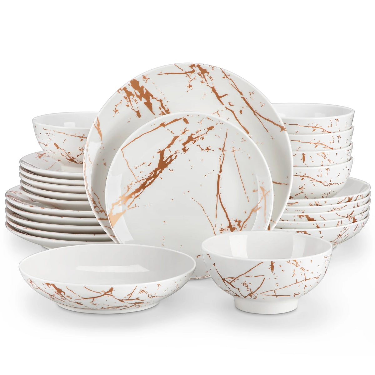 Vaisselle porcelaine 6 personnes - SACA 24 pièces Novia Home 14175White200007763201336101