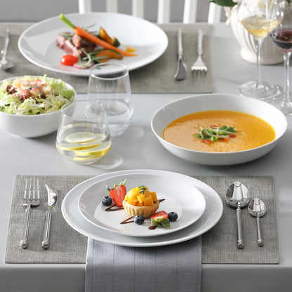 Vaisselle porcelaine 6/12 personnes - AMELIA - 24/48 pièces Novia Home 141024PBlackRim2776321336101