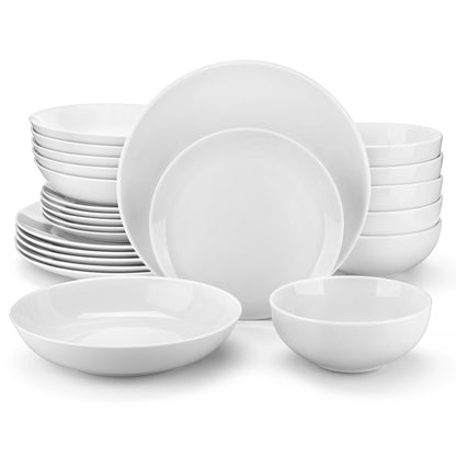 Vaisselle porcelaine 6/12 personnes - AMELIA - 24/48 pièces Novia Home 1419324PWhite2776321336101