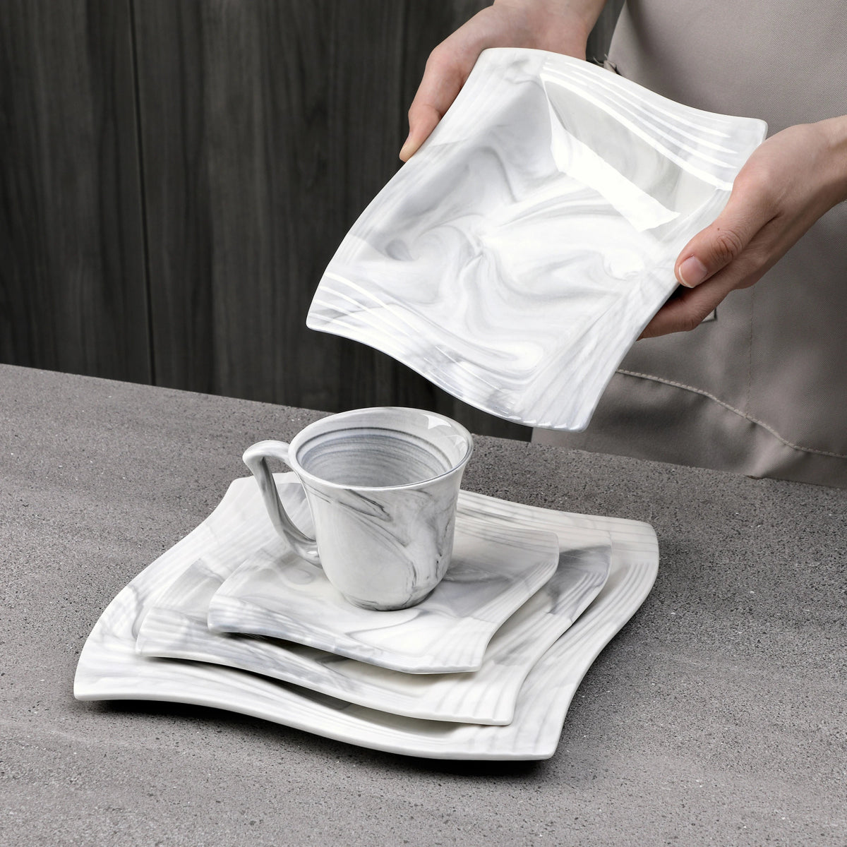 Vaisselle porcelaine 6/12 personnes - AMPARO - 30/60 pièces Novia Home 1419330P2776321336101GERMANY