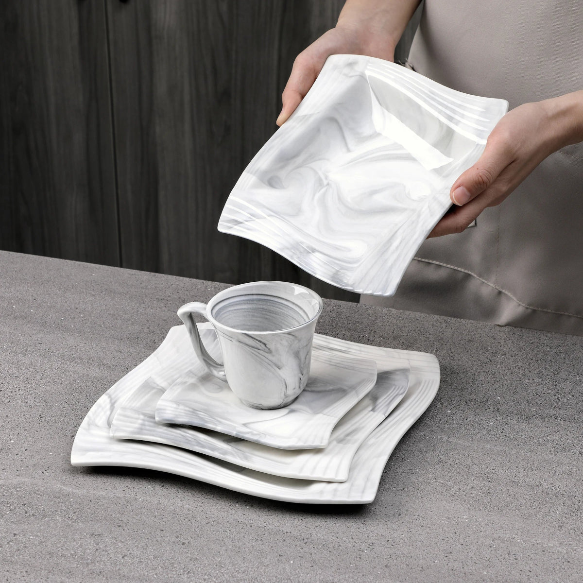 Vaisselle porcelaine 6/12 personnes - AMPARO - 30/60 pièces Novia Home 1419330P2776321336101GERMANY
