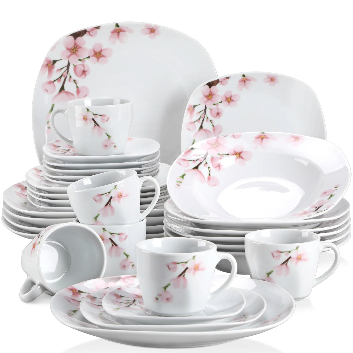 Vaisselle porcelaine 6/12 personnes - ANNIE 30/60 pièces Novia Home 14691ANNIE30P2776321336101