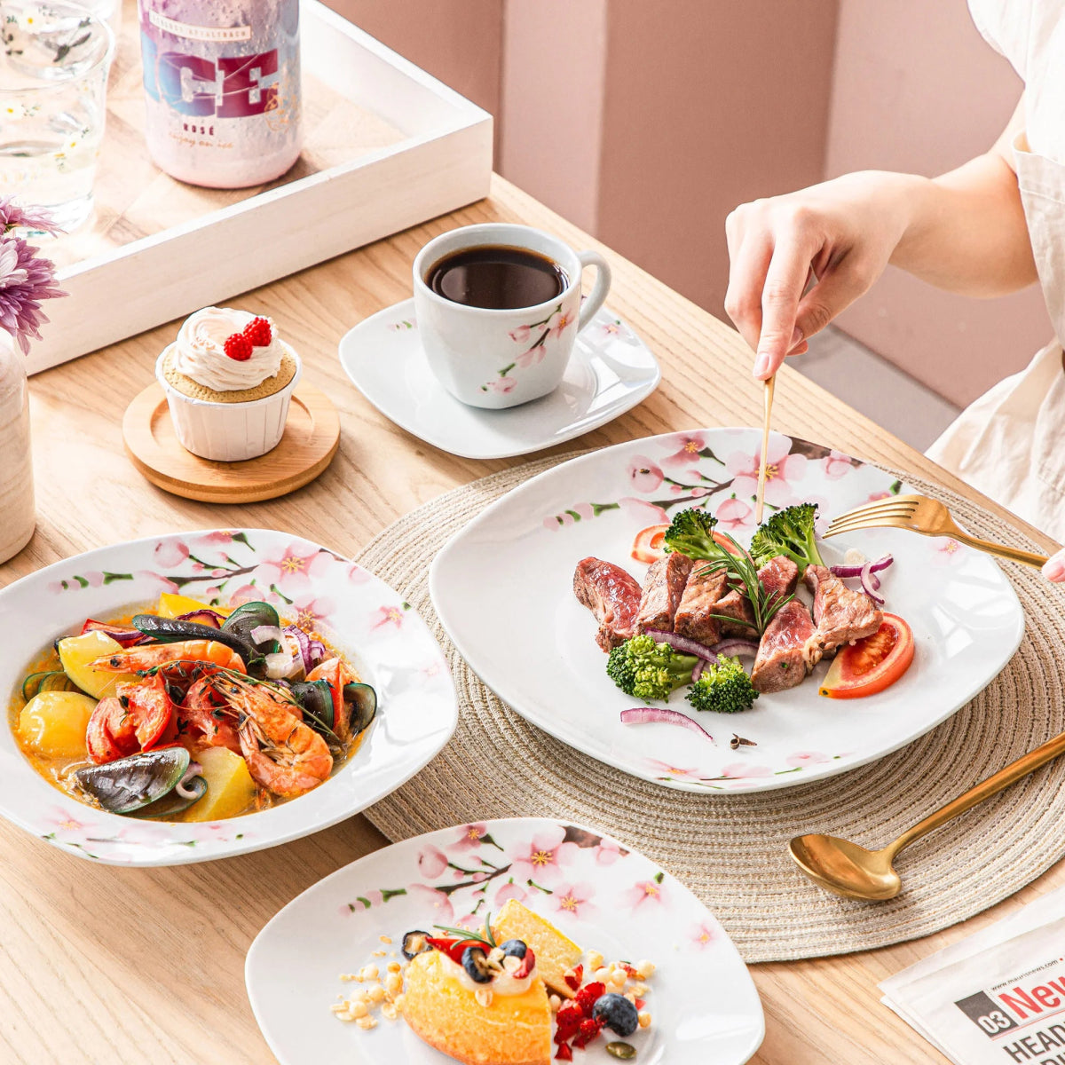 Vaisselle porcelaine 6/12 personnes - ANNIE 30/60 pièces Novia Home 14691ANNIE30P2776321336101