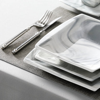 Vaisselle porcelaine 6/12 personnes - BLANCE - 30/60 pièces Novia Home 14193Marble30P2776321336101GERMANY