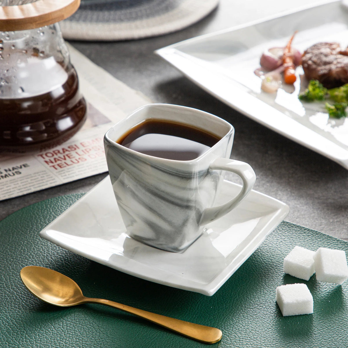 Vaisselle porcelaine 6/12 personnes - BLANCE - 30/60 pièces Novia Home 14193Marble30P2776321336101GERMANY