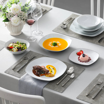 Vaisselle porcelaine 6/12 personnes - ELSA - 24/48 pièces Novia Home 14193ELSA24P2776321336101