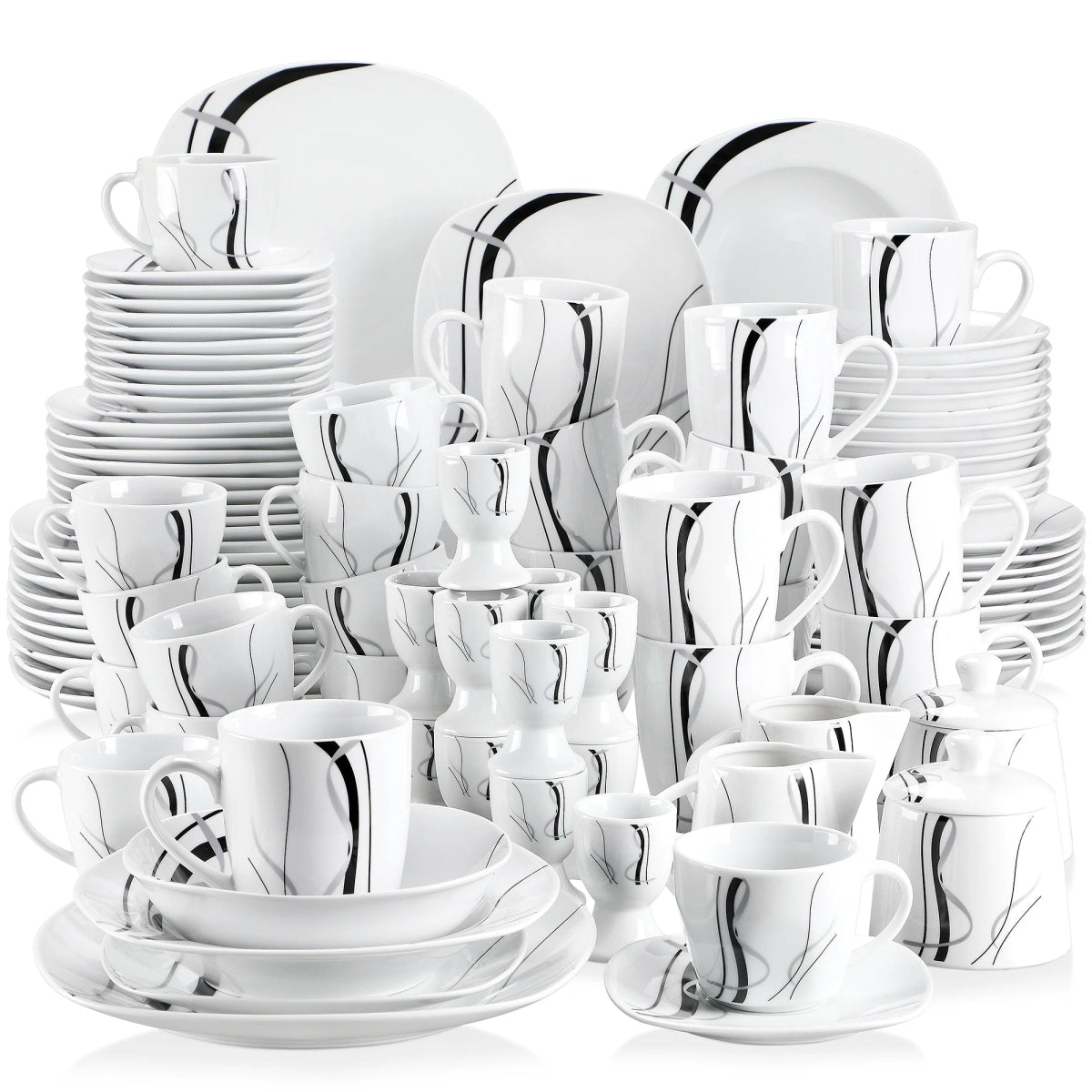 Vaisselle porcelaine 6/12 personnes - FIONA 50/100 pièces Novia Home 14691FIONA100P2776321336101GERMANY
