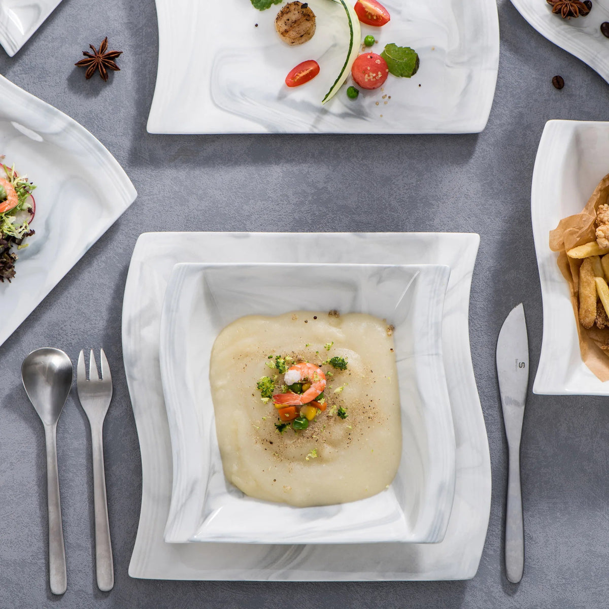 Vaisselle porcelaine 6/12 personnes - FLORA 30/60 pièces Novia Home 14691FLORA30P2776321336101