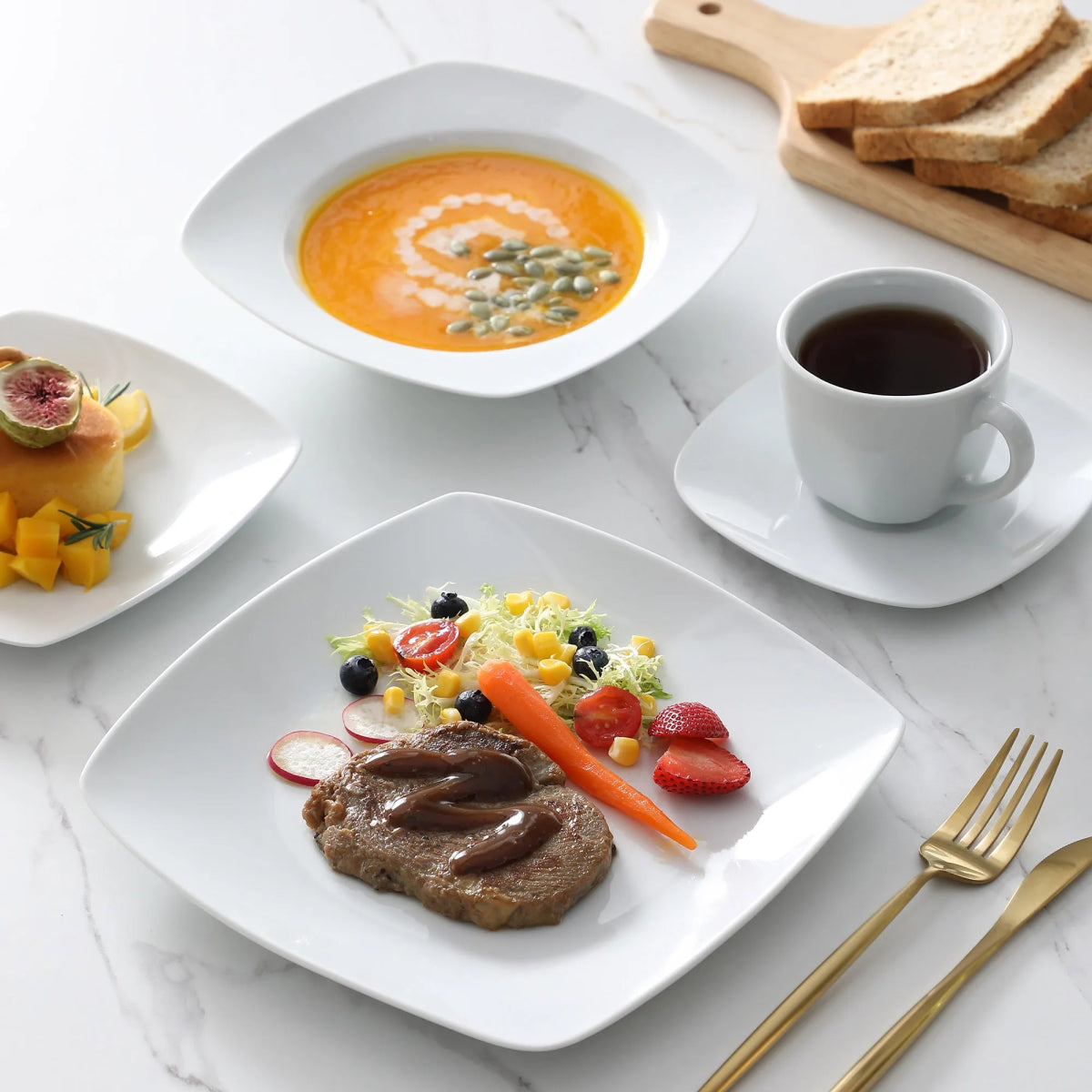 Vaisselle porcelaine 6/12 personnes - JULIA 30/60 pièces Novia Home 14105230pcs200007763201336101