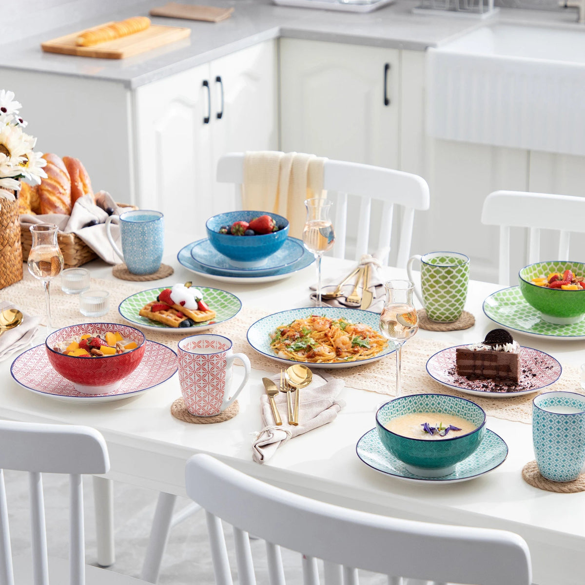 Vaisselle porcelaine 8 personnes MACARON - 32 pièces Novia Home 2MACARON7763201336101GERMANY