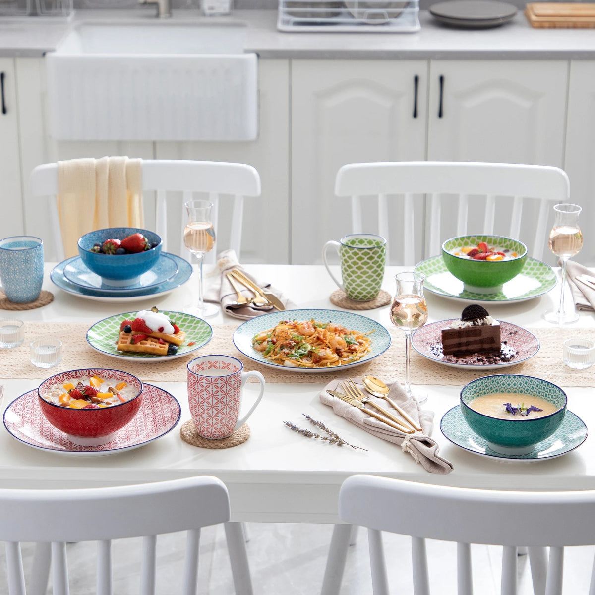 Vaisselle porcelaine 8 personnes MACARON - 32 pièces Novia Home 2MACARON7763201336101GERMANY